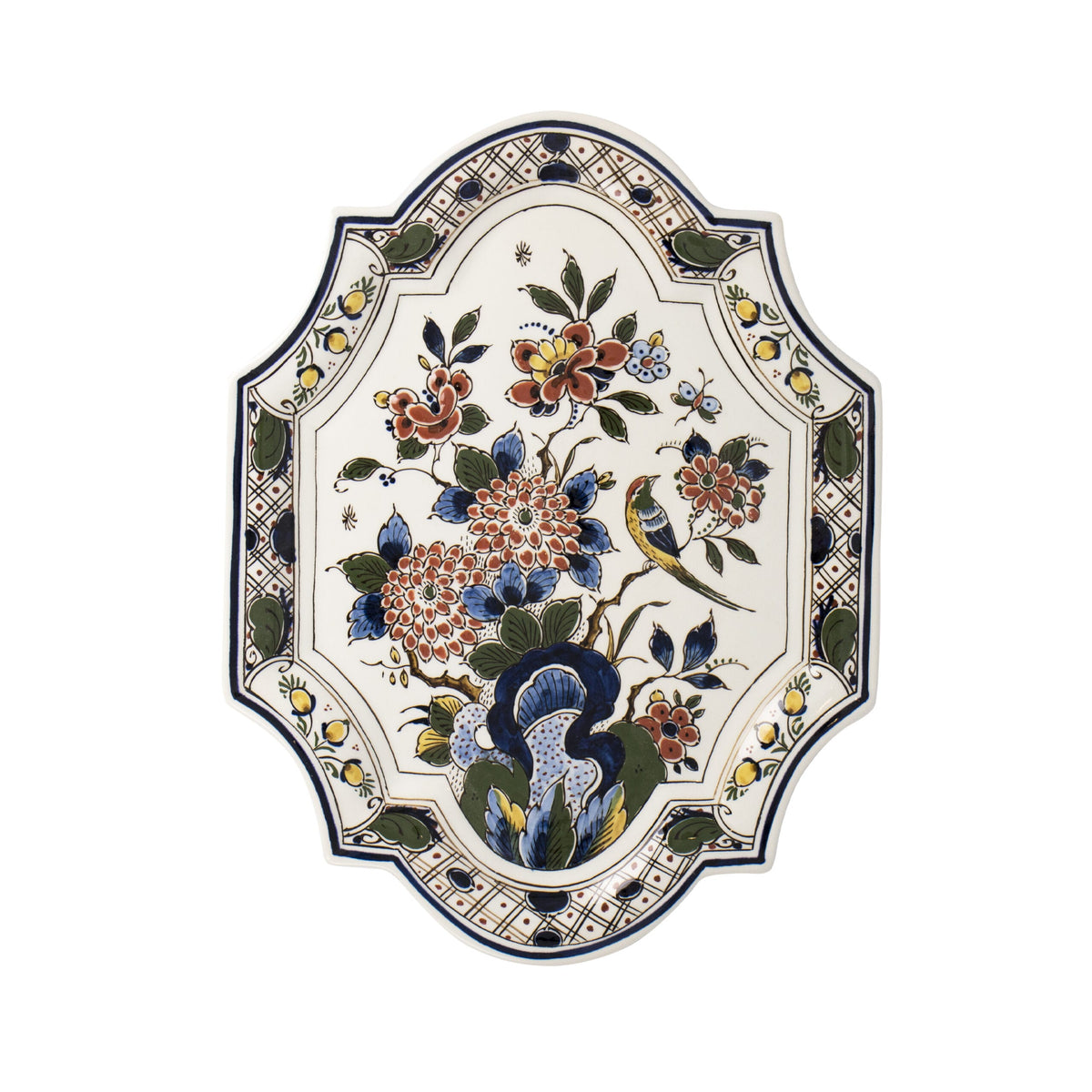 Plaquette Bloem en Vogel Vertikaal