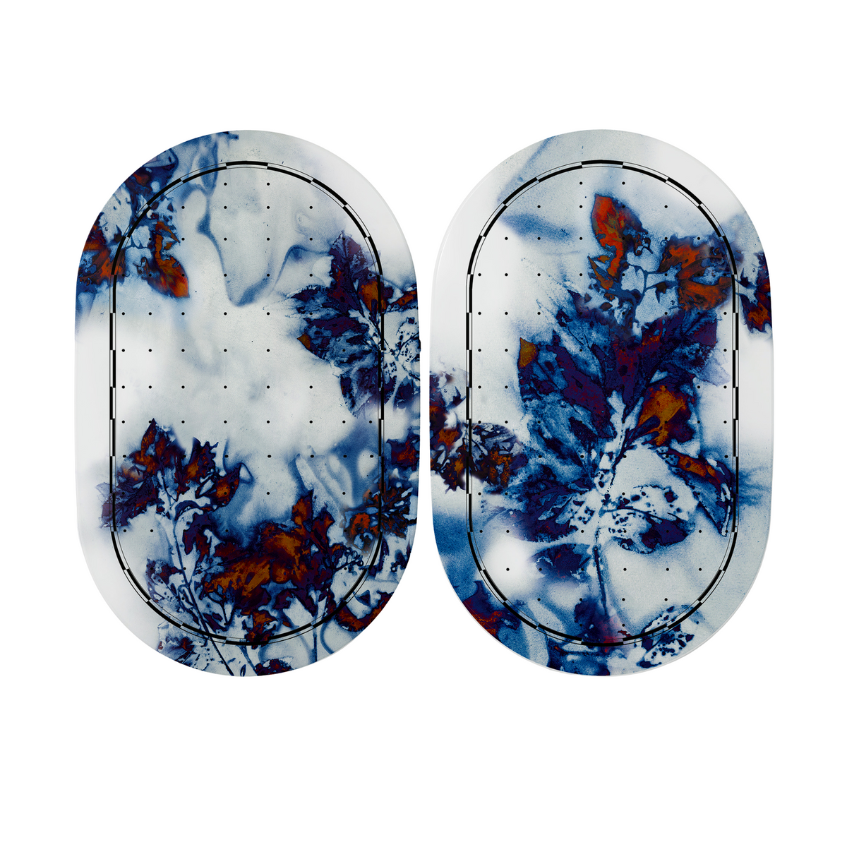 Wall Panel oval set | Hazel blue I en Hazel blue II