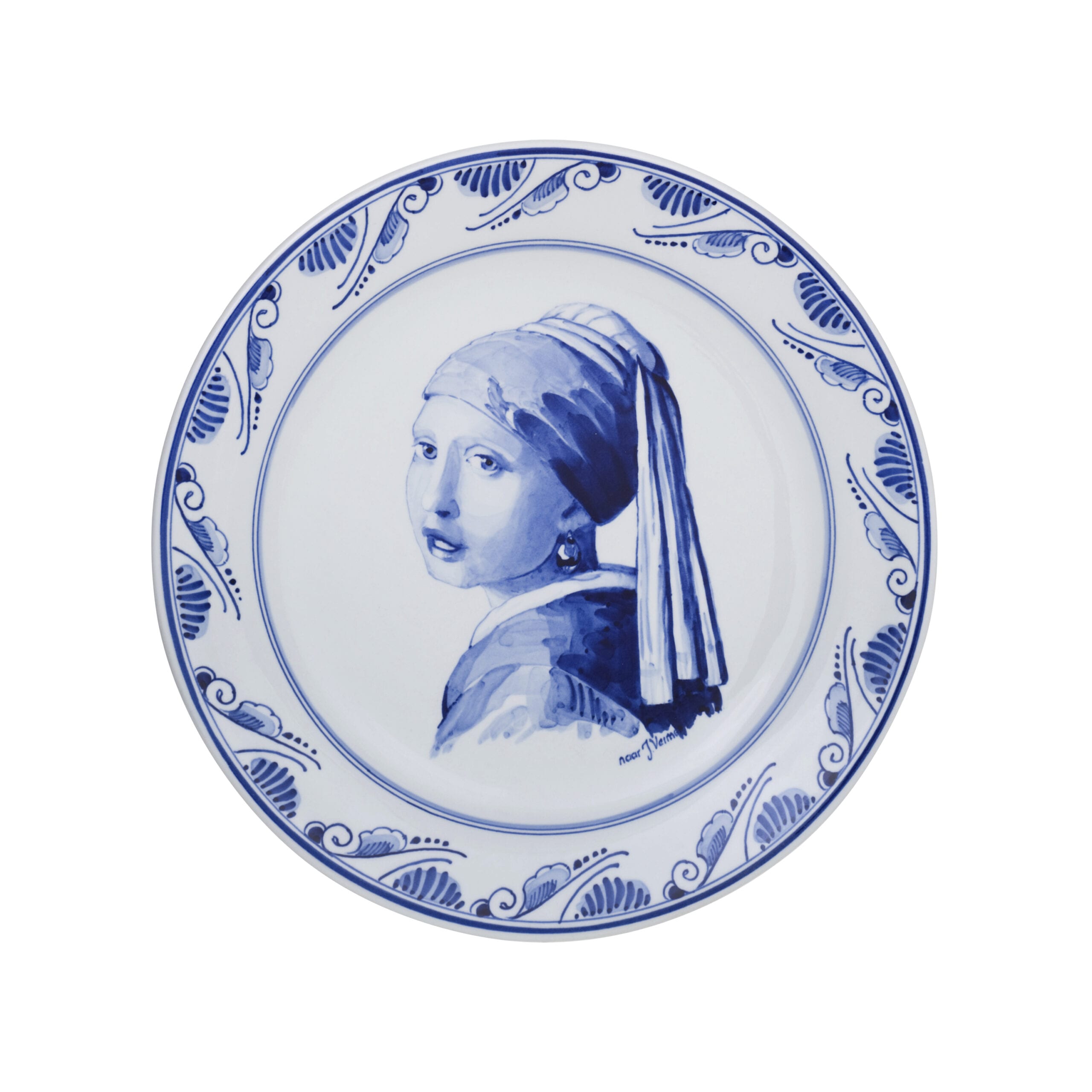 Wall plate Vermeer Girl with a Pearl Earring 25 cm | Hand-painted