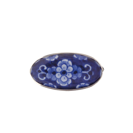 Broche Bloem Blauw met Speld