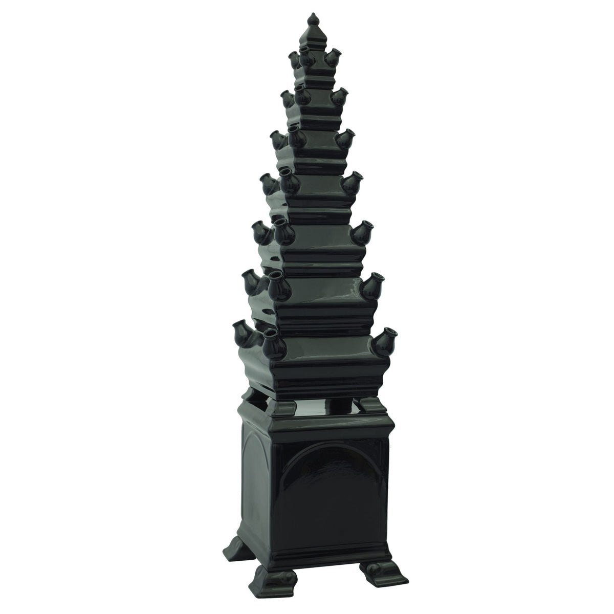 Tulpenvaas Piramide Zwart