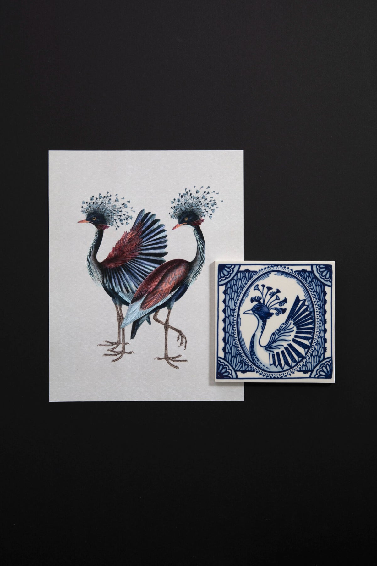 Tile Extinct Animals Dandelion Cranes