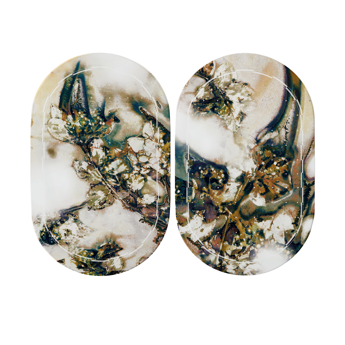 Wall Panel oval set | Elderberry green I en Elderberry green II