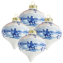 Kerstballenset druppel Delfts Blauw