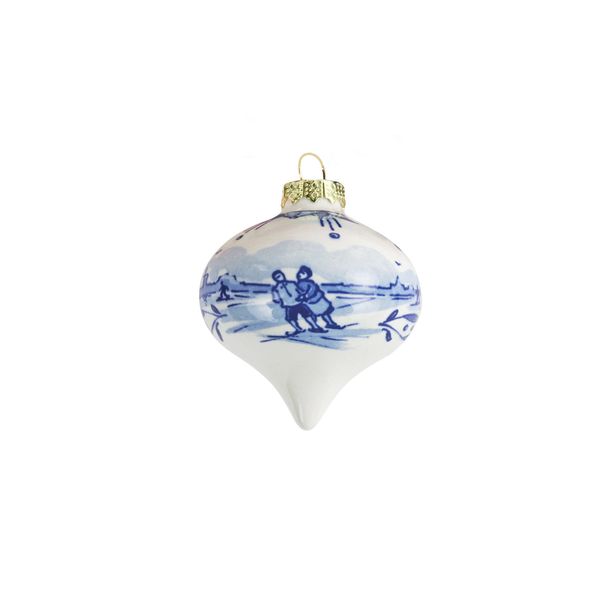 Kerstballenset druppel Delfts Blauw