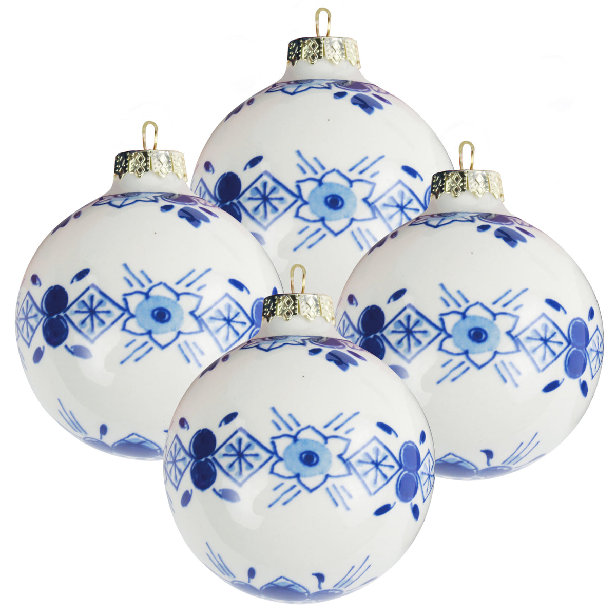 Kerstballenset Delft Blauw