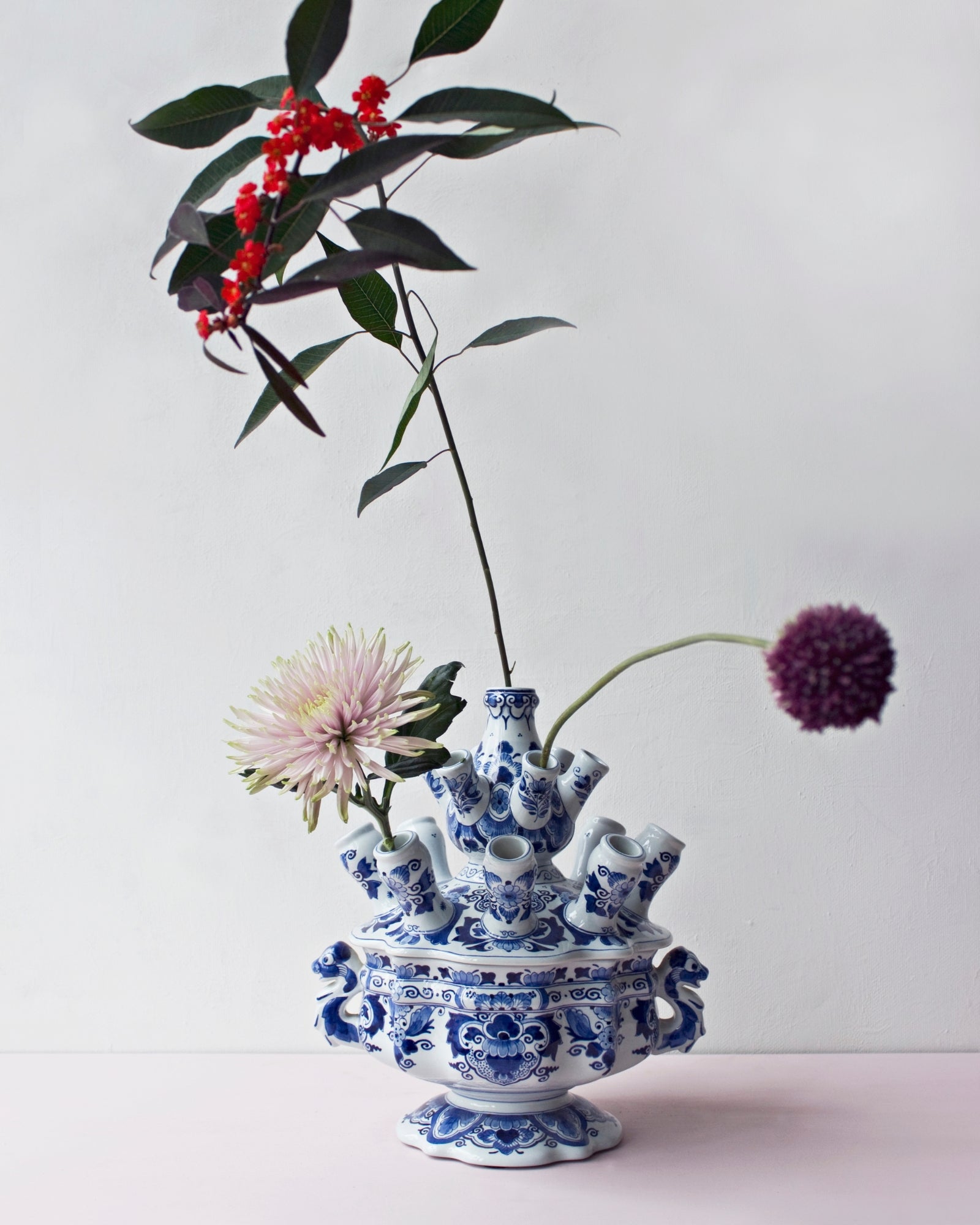 Bottle Vase Flower 14 cm | Hand-painted The Original Blue | Royal