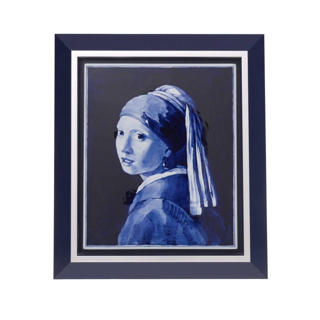 Tilepainting Vermeer Girl with pearl earring Delft Blue Royal Delft