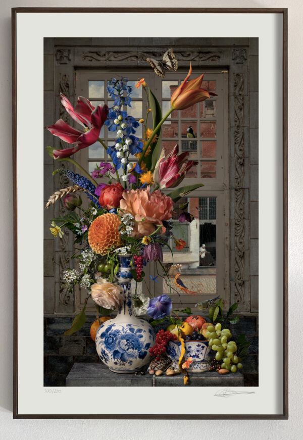 Bloemen in Blauw Fotoprint Bas Meeuws