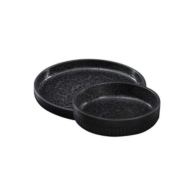 Collar Bowl set no.1 and no. 3 Black Reflection